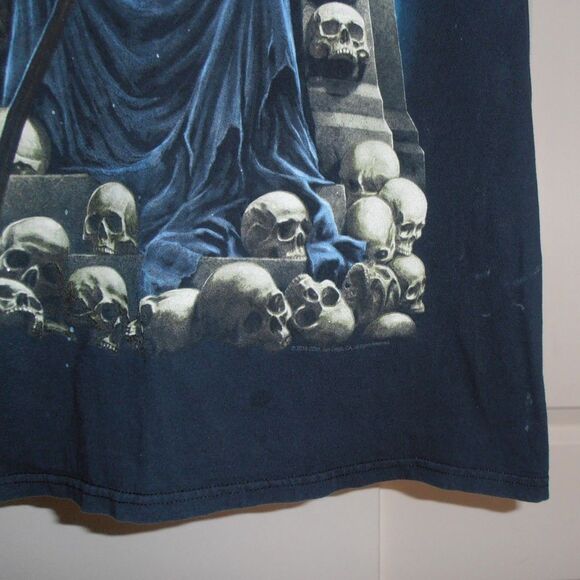 ODM Grim Reaper Throne Graphic Tee Shirt Size M Black Gothic Skulls - Picture 4 of 5